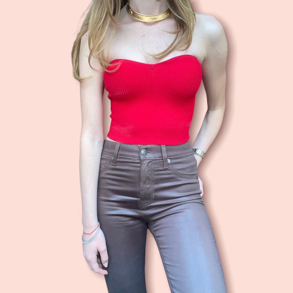 XXSmall Babaton Red tube top (pristine condition)